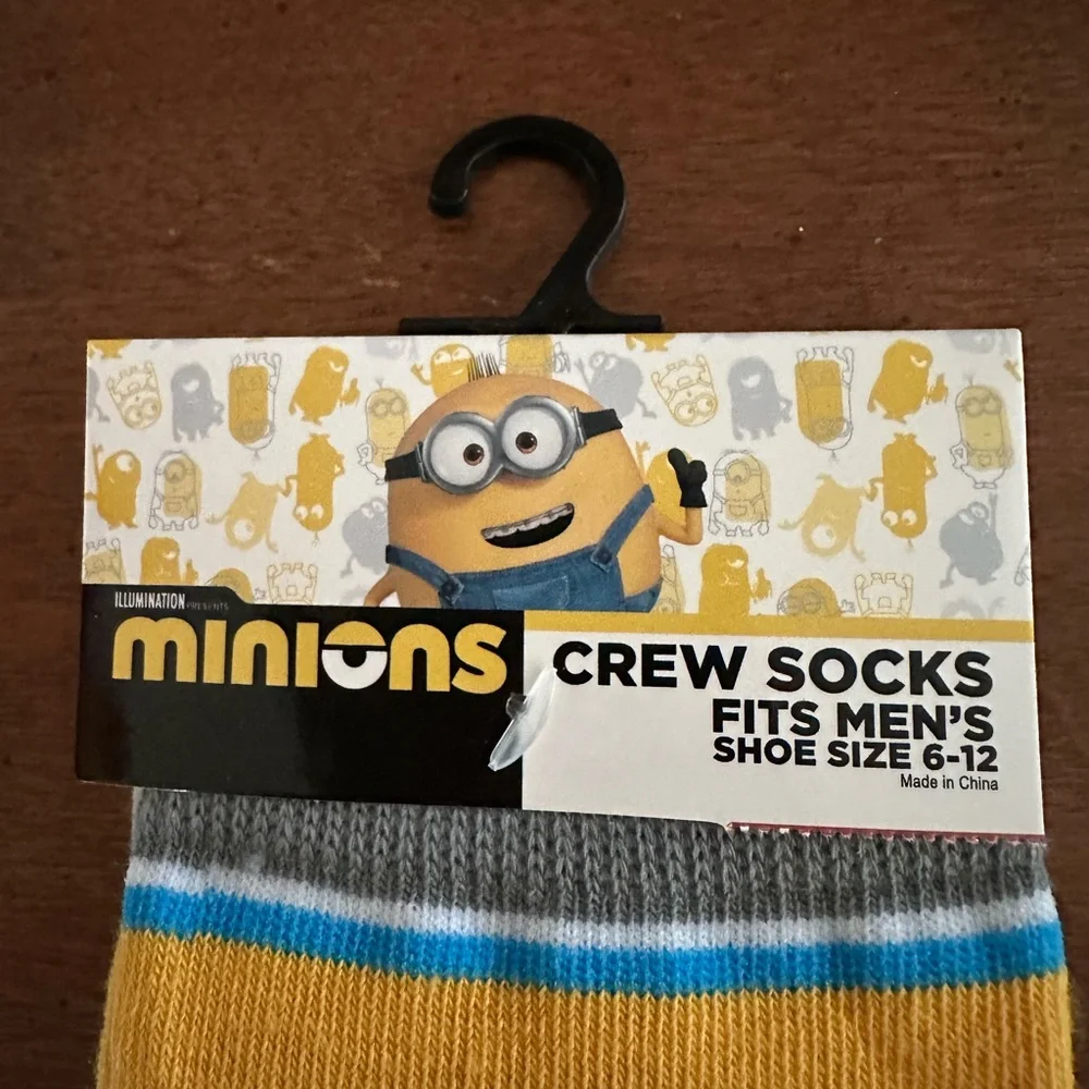 🌵3/$15 Minions Yellow Crew Socks for Men (see description)